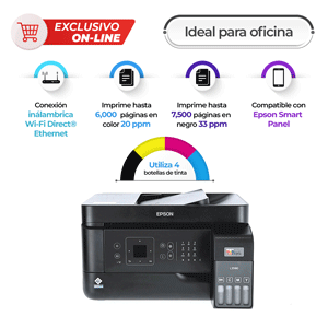 Impresora Multifuncional Epson EcoTank L5590 Inyección de Tinta Negro Color WiFi Ethernet USB 2.0
