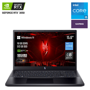 Laptop Gamer Acer Nitro V 15 NVIDIA GeForce RTX 3050 Intel Core i5 15.6 pulgadas 512 GB SSD 16 GB RAM Negro Incluye Control Gamer NGR200